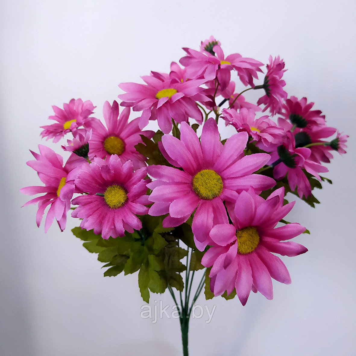 Ветка Хризантема-ромашка 16 головок 48 см, розовый
