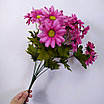 Ветка Хризантема-ромашка 16 головок 48 см, розовый, фото 5