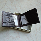 Мужской набор: ремень BeNG 4см + кошелёк зажим коричневый, фото 6