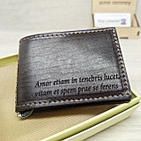 Мужской набор: ремень BeNG 4см + кошелёк зажим коричневый, фото 9