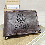 Мужской набор: ремень BeNG 4см + кошелёк зажим коричневый, фото 7