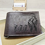 Мужской набор: ремень BeNG 4см + кошелёк зажим коричневый, фото 10