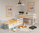 Двухъярусная кровать "Мелита" с ящиками (90*200/90*190 см) Массив березы, фото 3