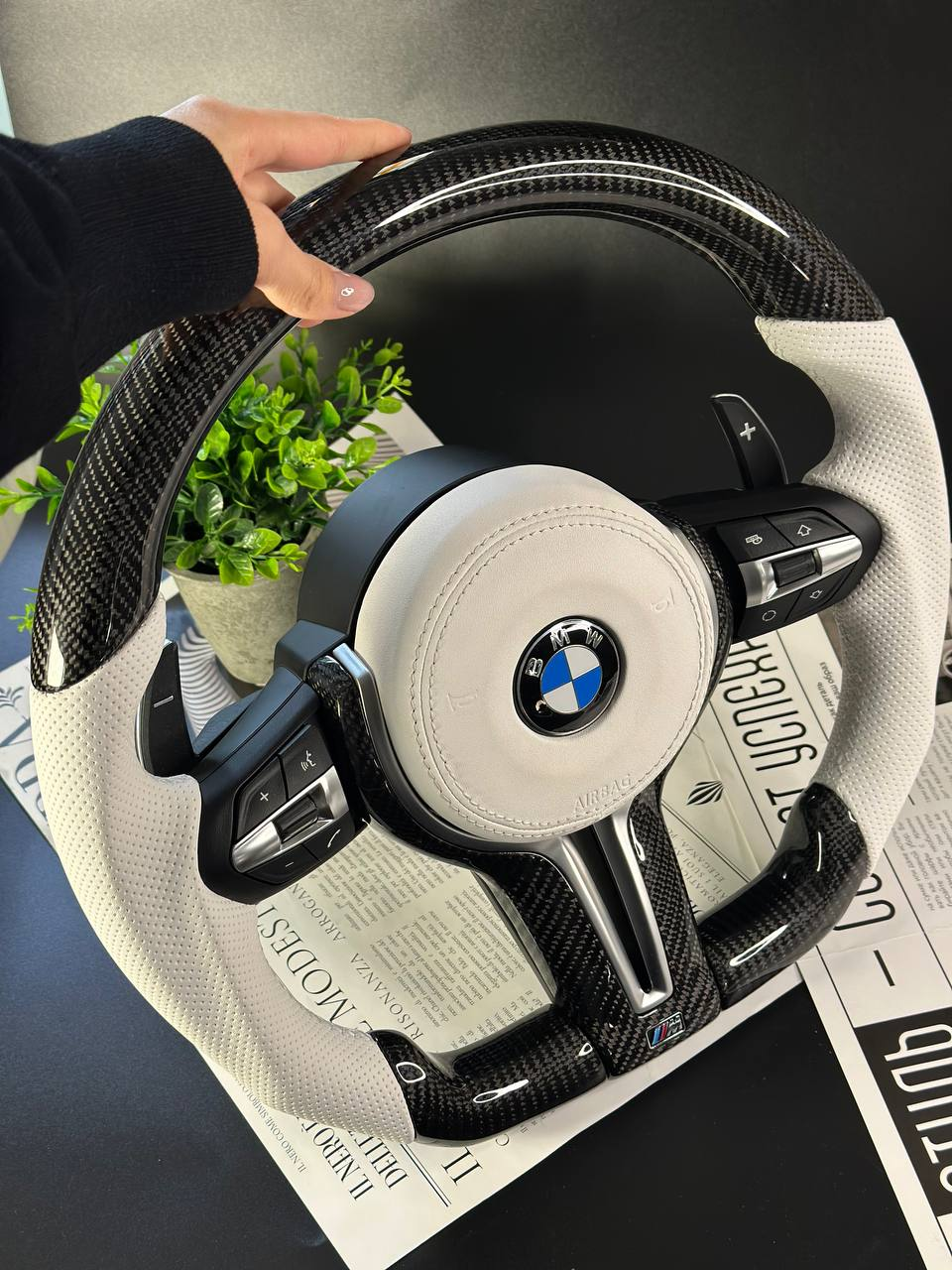 Кастомный руль BMW М стиль карбон