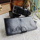 Мужской набор: ремень BUFFALO BELTS 4см + купюрник лонгер, фото 3