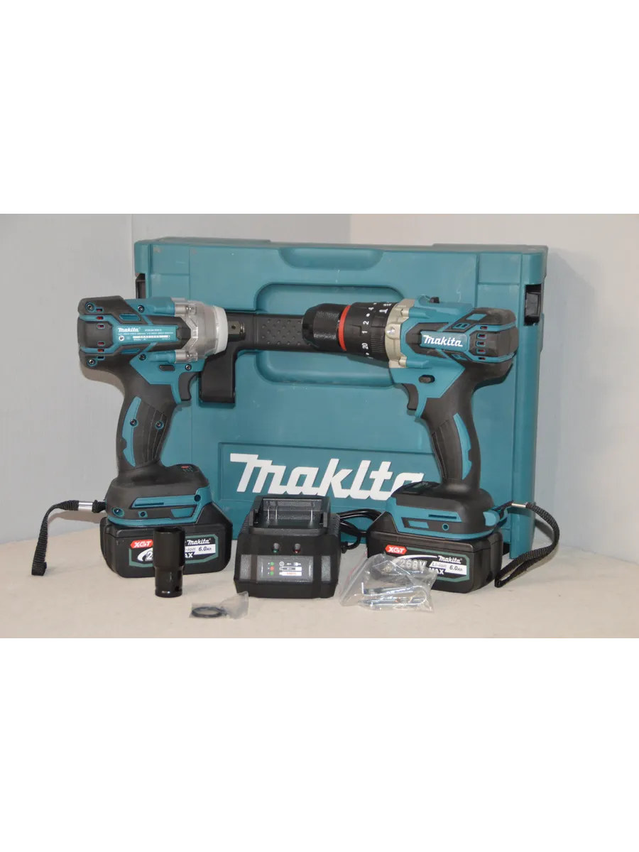 Makita 2в1 Набор аккумуляторного инструмента гайковерт+шуруповерт