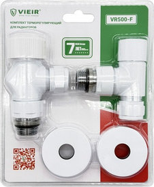 Термокомплект 1/2 VIEIR осевой (аксиальный) белый цвет для радиатора