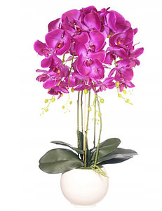 Цветочная композиция из орхидей в кашпо 65 см,  5 веток , R-301-4