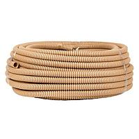 Труба гофр, ПВХ с протяжкой d16 мм (25 м) светлое дерево EKF-Plast