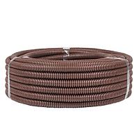 Труба гофр, ПВХ с протяжкой d20 мм (25 м) темное дерево EKF-Plast