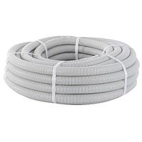 Труба гофр, ПВХ с протяжкой d25 мм (10 м) серая EKF-Plast