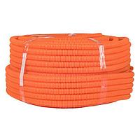 Труба гофр, ПНД тяжелая с протяжкой d20 мм (100 м) оранжевая EKF-Plast