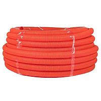 Труба гофр, ПНД с протяжкой d40 мм (25 м) оранжевая EKF-Plast