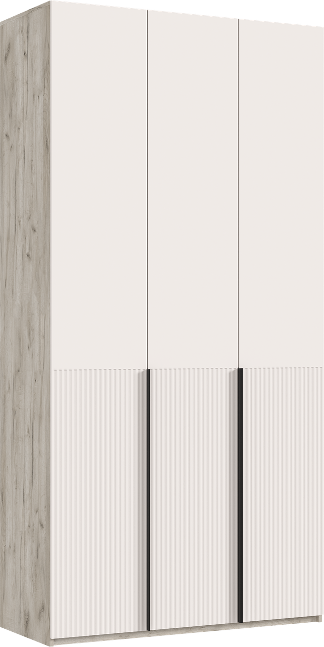 Шкаф распашной 3-х дверный "Марвэл" высота 240 с доп ящиками (крафт серый/кашемир) Миф