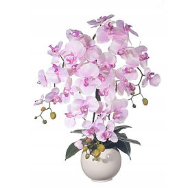 Цветочная композиция из орхидей в кашпо 67 см, 4 ветки,  R-103