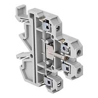 Клемма винтовая двухуровневая с перемычкой между уровнями JXB 4 мм2 4 вывода серая EKF