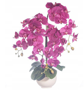 Цветочная композиция из орхидей в кашпо 67 см, 4 ветки,  R-105