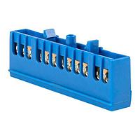 Шина "0" N (6x9мм) 12 отверстий латунь синий изолированный корпус на DIN-рейку EKF PROxima