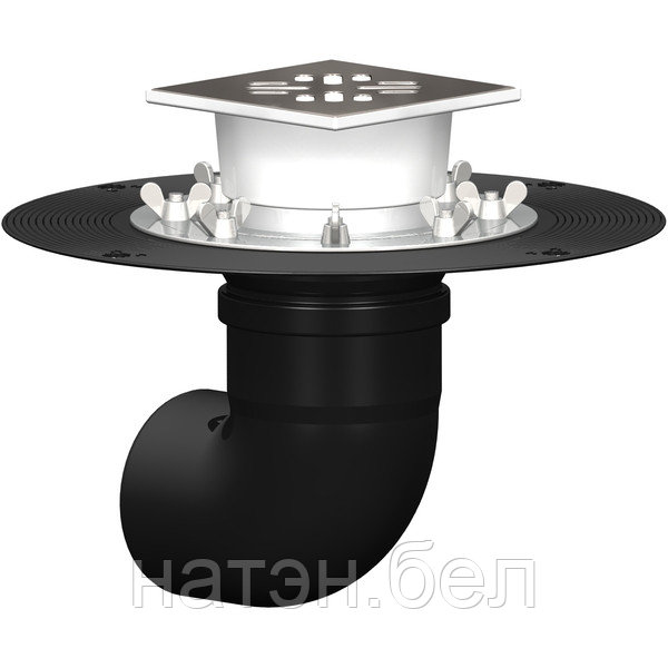 Воронка с трапом, с прижимным фланцем, с горизонтальным выпуском М-11.17-Э Ø=110