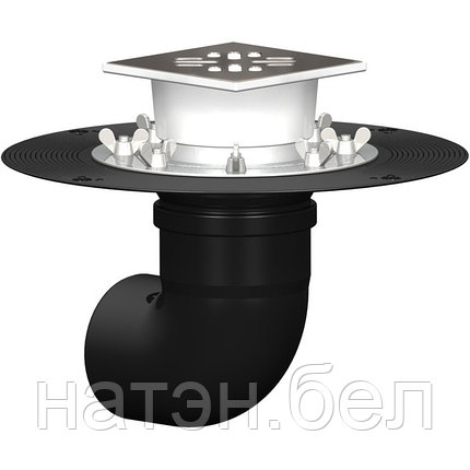 Воронка с трапом, с прижимным фланцем, с горизонтальным выпуском М-11.17-Э Ø=110, фото 2