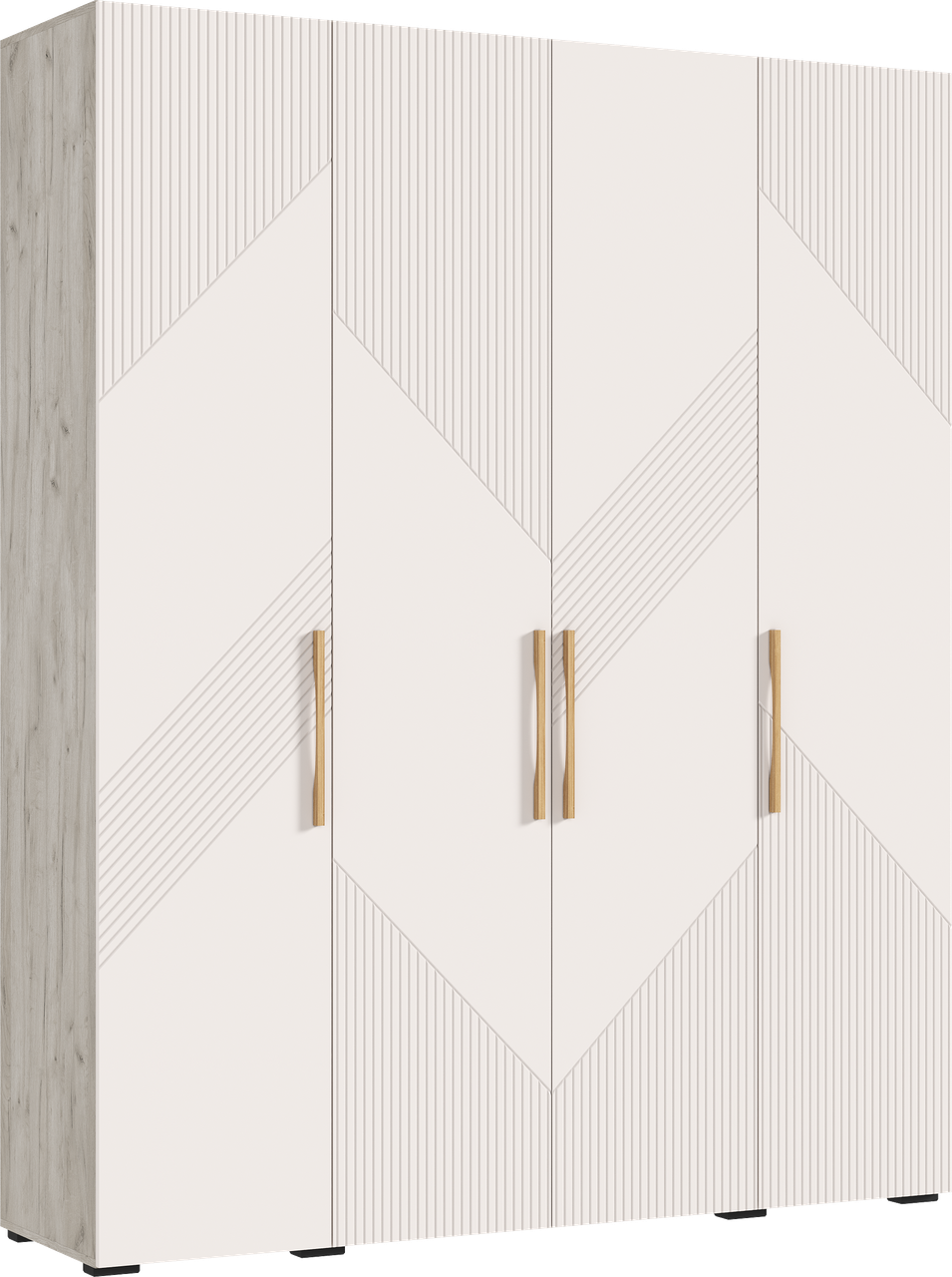 Шкаф распашной "Ирис" 4-х ств. (1800) (Кашемир - Крафт Серый) Миф