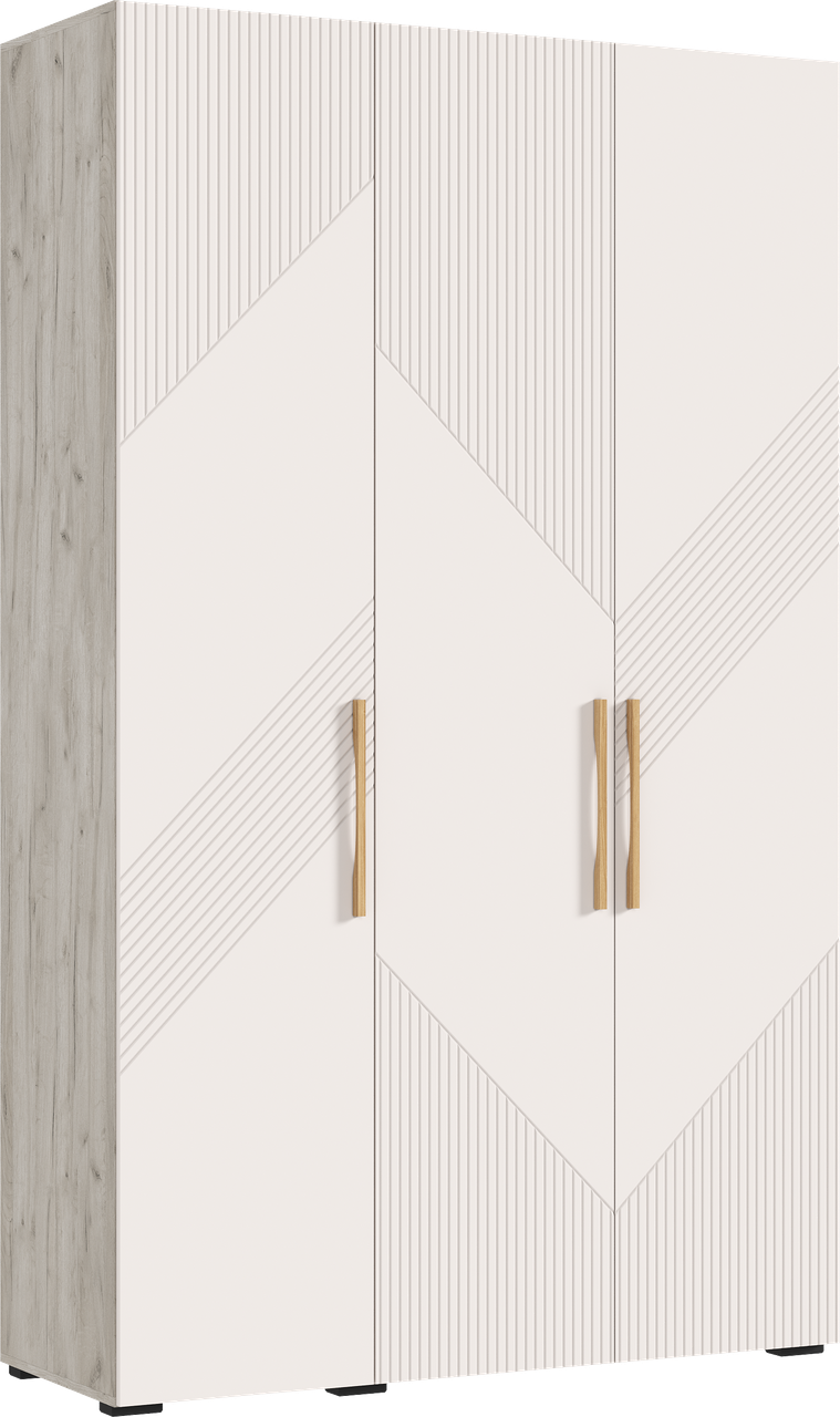 Шкаф распашной "Ирис" 3-х ств. (1350) (Кашемир - Крафт Серый) Миф