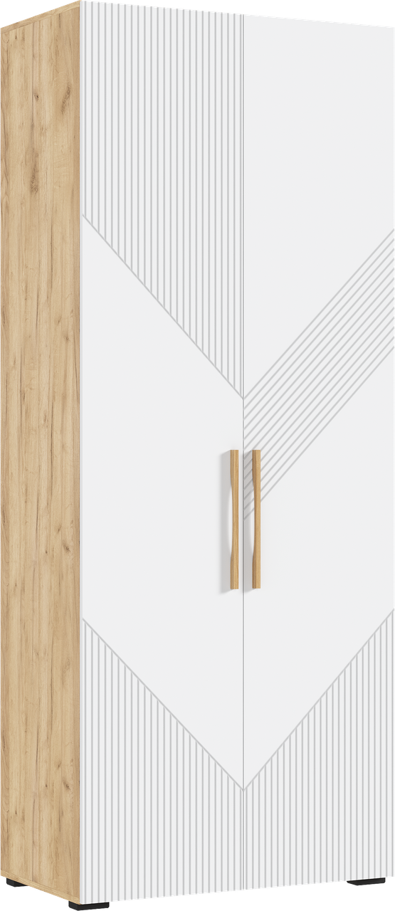 Шкаф распашной "Ирис" 2-х ств. (900) (Браш Вайт - Дуб Крафт) Миф