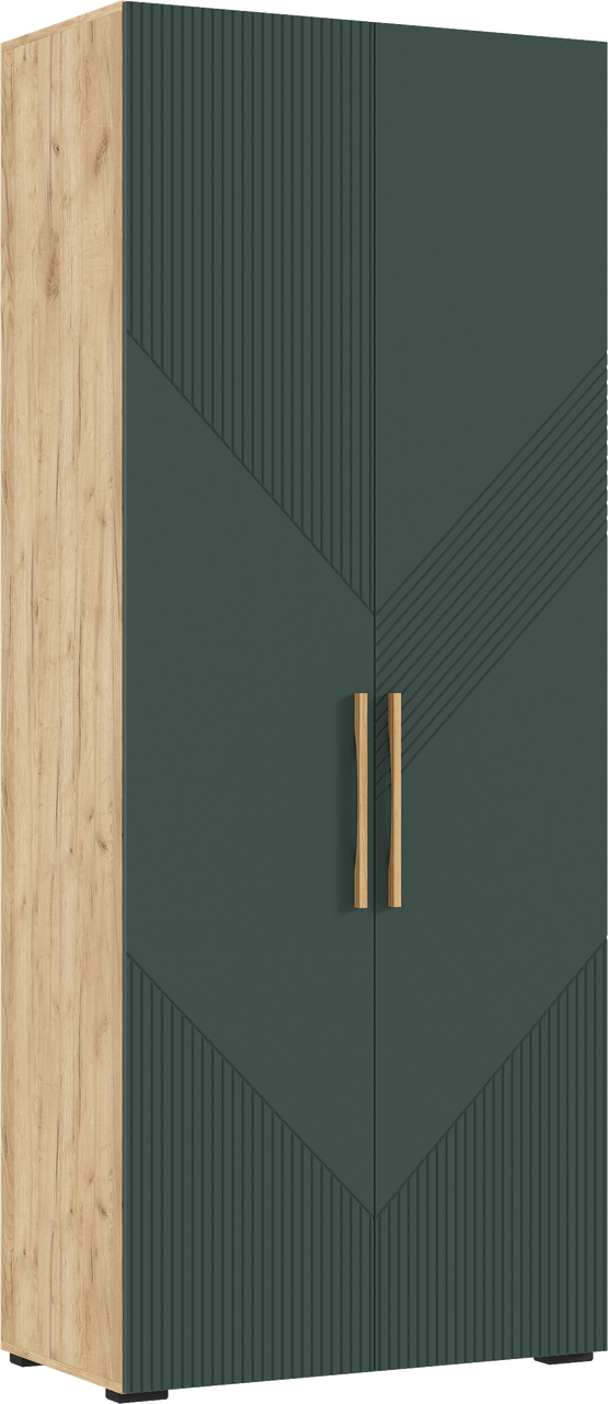 Шкаф распашной "Ирис" 2-х ств. (900) (Браш Мени Грин - Дуб Крафт) Миф