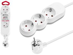 Удлинитель 1,5м (3 роз., 2,2кВт, с/з, ПВС 3х0,75) LEIDEN ELECTRIC