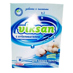 Стиральный порошок VIKSAN автомат с отбеливателем для белого "Цветок хлопка" 400г/2.4 кг