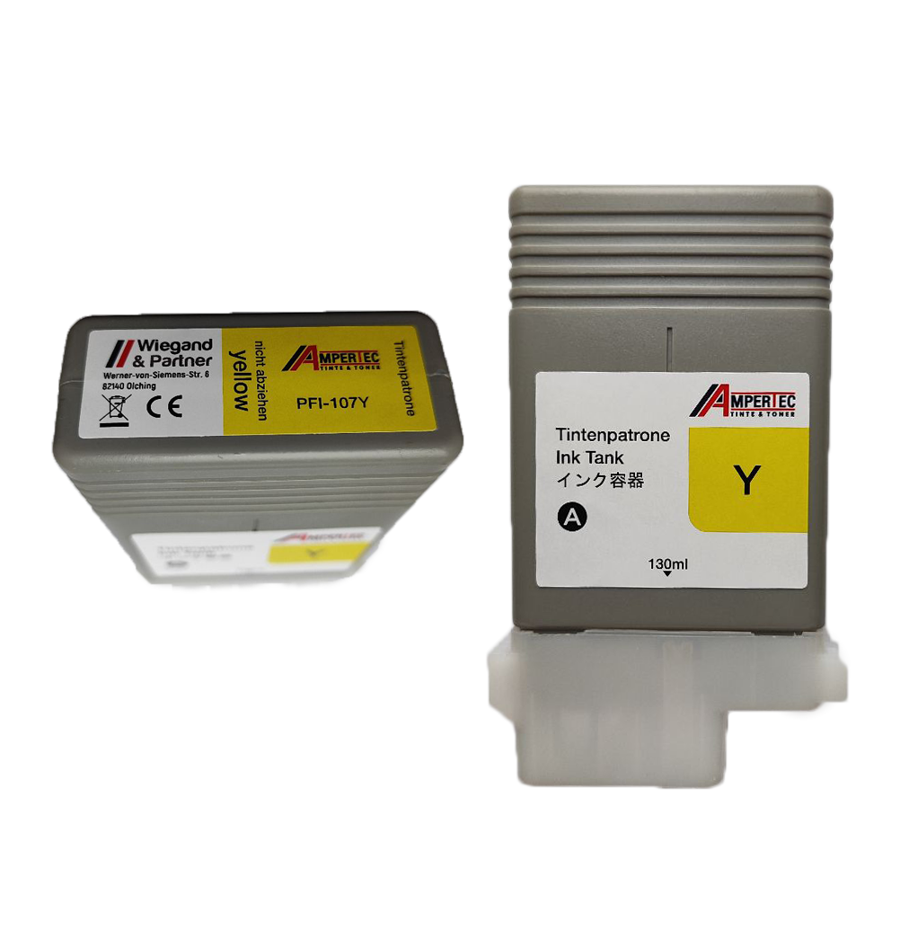 Аналог картриджа PFI-107Y (для Canon imagePROGRAF iPF670/ iPF680/ iPF685/ iPF770/ iPF780/ iPF785) жёлтый