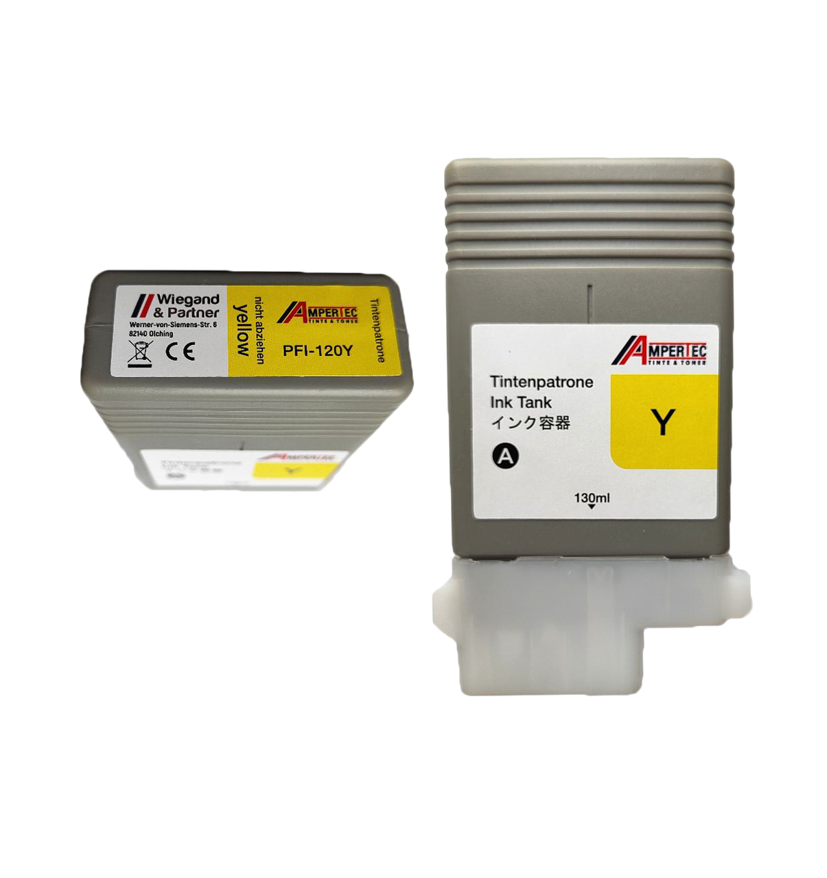 Аналог картриджа PFI-120Y (для Canon imagePROGRAF TM-200/ TM-205/ TM-300/ TM-305) жёлтый
