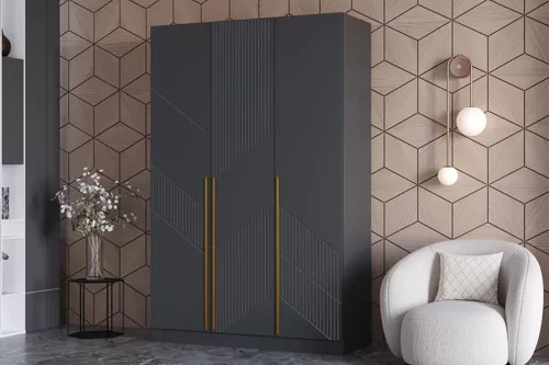 Шкаф 3-х створчатый Феникс ФР№6 графит/графит софт