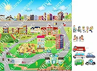 1831 Магнитная доска игра с набором магнитных фигурок, ПДД, безопасность на дороге