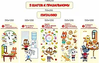 2332 Стендовый комплекс 5 шагов к правильному питанию, для сада, для школы