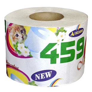 Бумага туалетная 459 х 110 х 85 М с гильзой, тисненая, однослойная, перфорированная