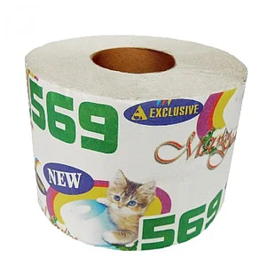 Бумага туалетная 569 х 110 х 85 М с гильзой, тисненая, однослойная, перфорированная