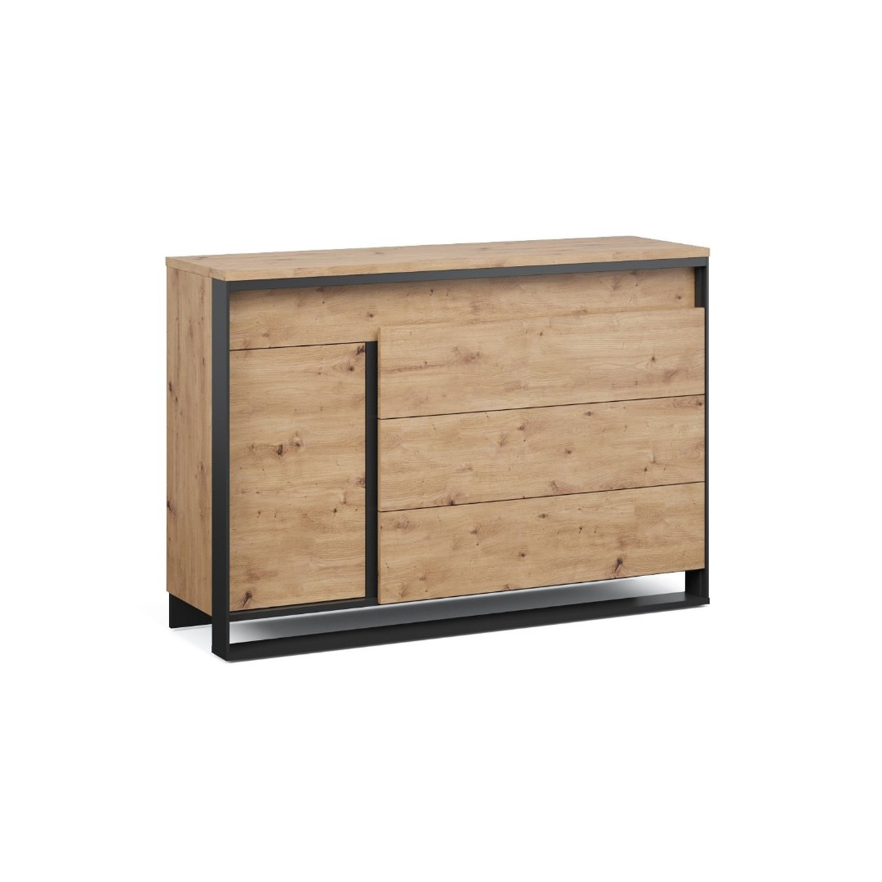 Спальня Тринити Комод 1д3ящ Дуб онтарио/Чёрный