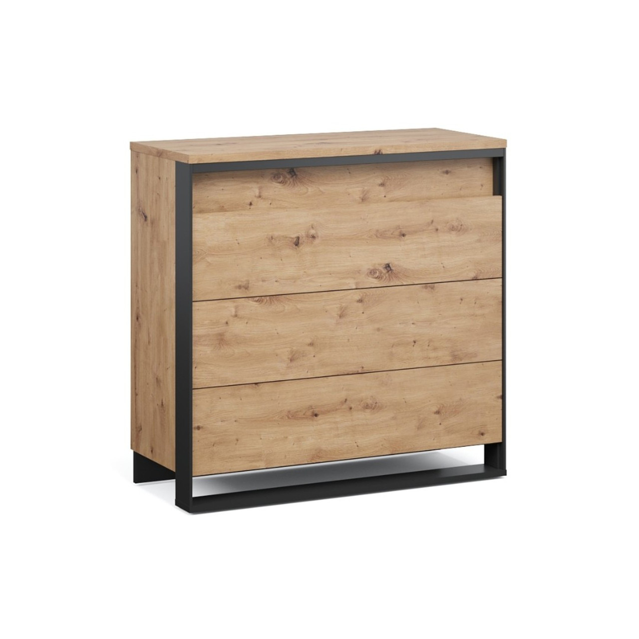 Спальня Тринити Комод 3ящ Дуб онтарио/Чёрный