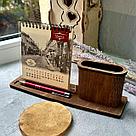 Настольный деревянный календарь с органайзером, фото 2