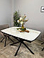 Стол Kenner DF1250 черный/керамика мрамор белый глянец, фото 3