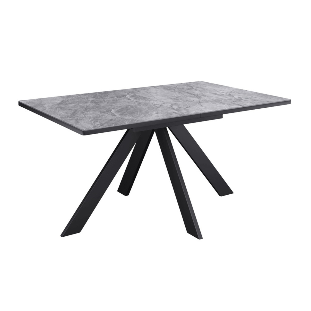 Стол Kenner DL1300 черный/керамика мрамор серый глянец