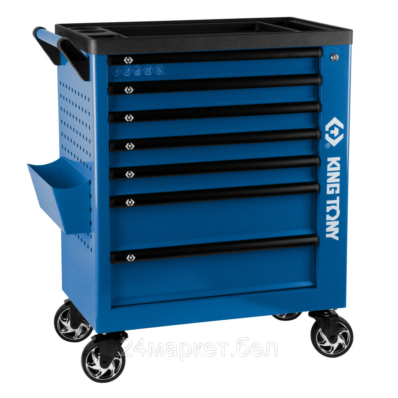 KING TONY 87G38-7B KING TONY Тележка инструментальная, 7 выдвижных ящиков, "PROFESSIONAL", красная, 87G38-7B