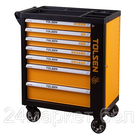 TOLSEN TT80317 TOLSEN Тележка инструментальная, 7 выдвижных ящиков, черная, фото 2