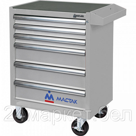 МАСТАК 521-06581MG МАСТАК Тележка инструментальная, 6 полок, «ОПТИМА», серая, фото 2