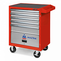 МАСТАК 522-05581MR МАСТАК Тележка инструментальная серии «ОПТИМА», 5 полок и отсек, красная, фото 2