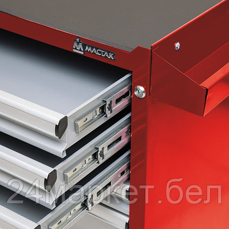 МАСТАК 521-05581MR МАСТАК Тележка инструментальная, 5 ящиков, "ОПТИМА", красная, фото 2