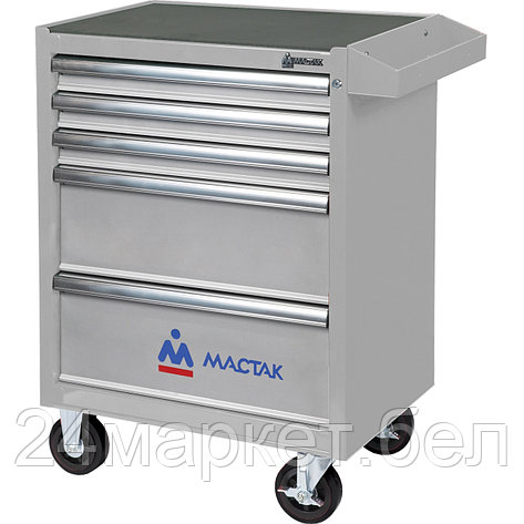 МАСТАК 521-05581MG МАСТАК Тележка инструментальная, 5 ящиков, "ОПТИМА", серая, фото 2