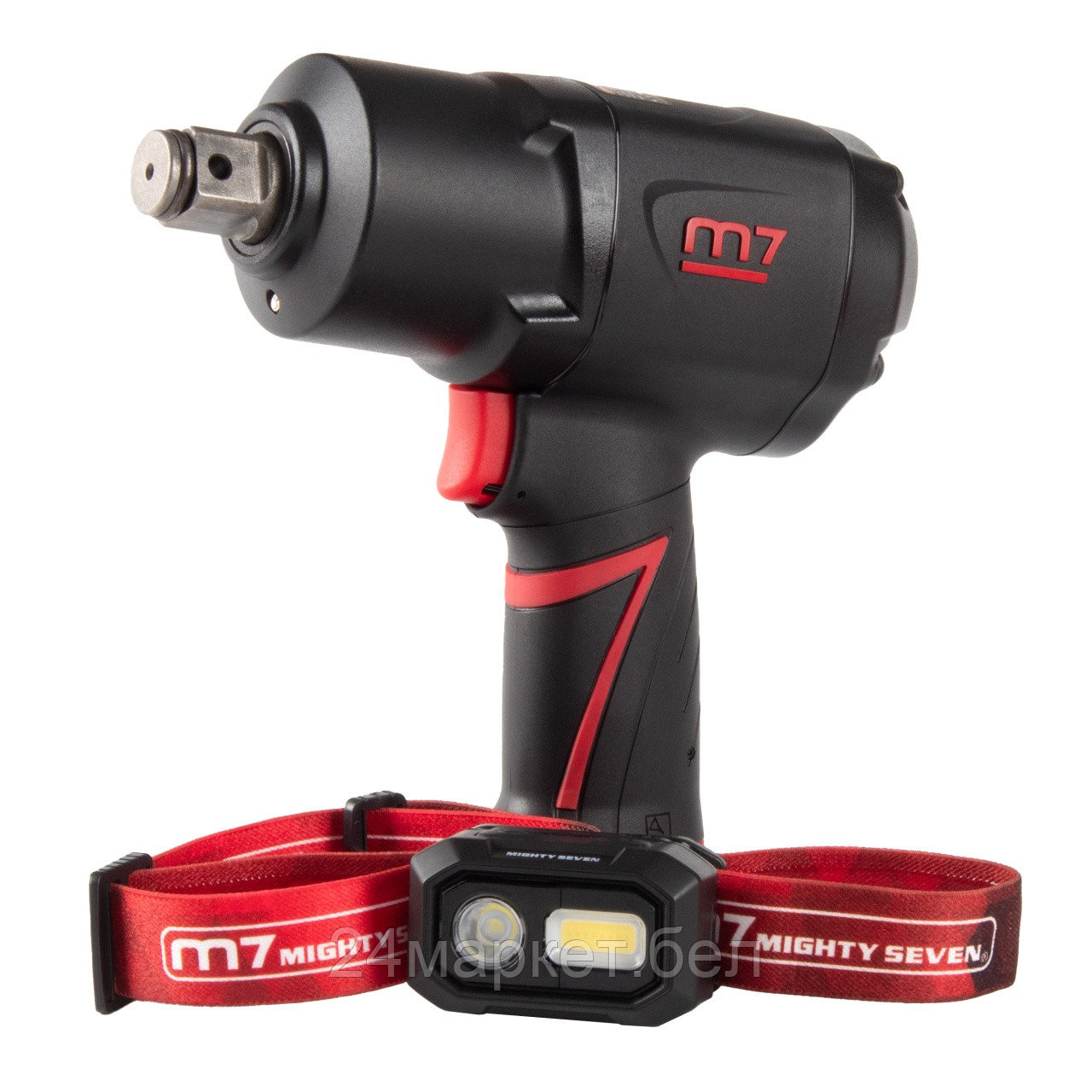 MIGHTY SEVEN NC-6255QL MIGHTY SEVEN Гайковерт пневматический ударный 3/4", 1898 Нм, в комплекте налобный