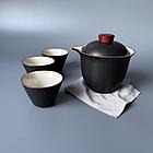 Дорожный набор гайвань + 3 пиалы, в оранжевом чехле, фото 2